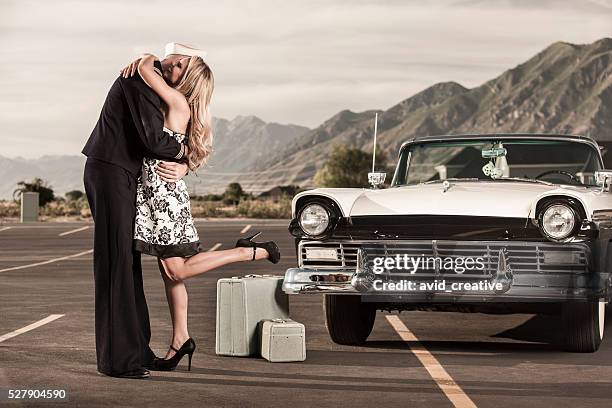 woman welcomes sailor boyfriend home from war - 1950 2016 stock pictures, royalty-free photos & images