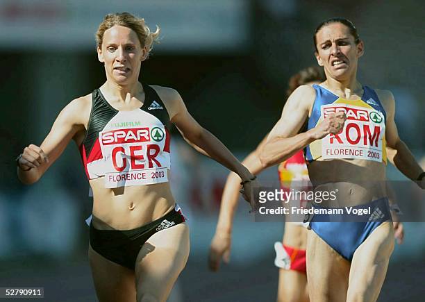 Spar Europa Cup 2003, Florenz; 800m/Frauen; Siegerin Claudia GESELL/GER, Maria CIONCAN/ROM