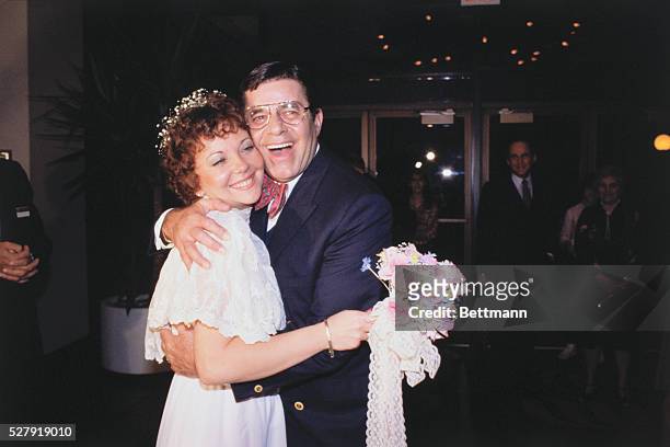 Key Biscayne, Florida: Jerry Lewis with his new bride Sandra Pitnick, his longtime companion. Lewis, 57 and recently recovered from heart surgery,...