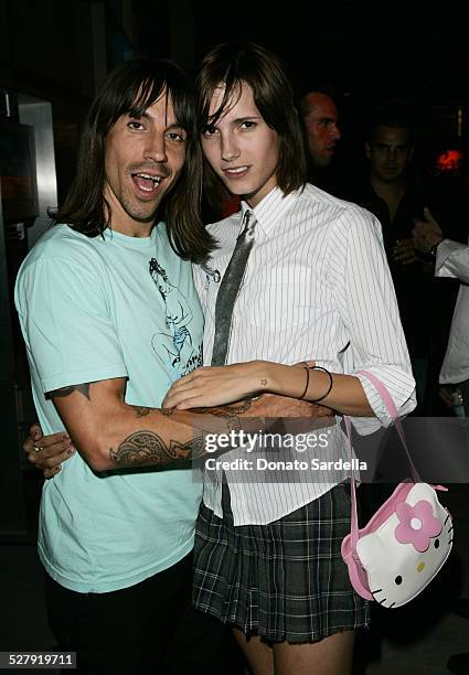 Anthony Kiedis and Heather during The Geek Squad Invades Los Angeles For The Launch of the new 24 Hour Computer Task Force Service at Archlight...