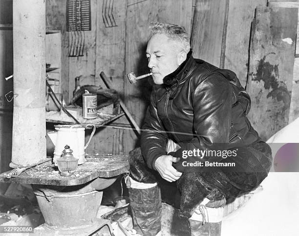 Ca. 1947.Little America, Ross Ice Shelf, Bay of Whales, Ross Sea, Antarctica. Rear Admiral R.E. Byrd, officer in charge of 1947 Antarctic...