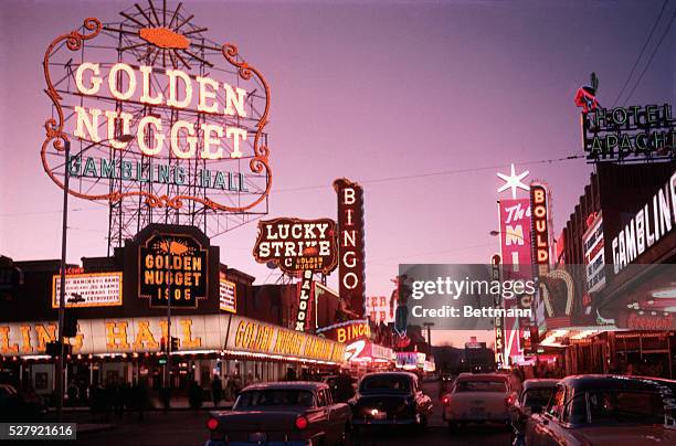 Fremont Street in Las Vegas, Nevada, mid to late 1950s.