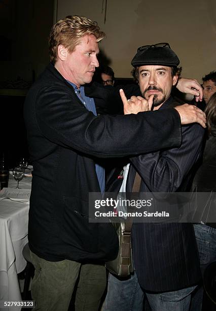 Val Kilmer and Robert Downey Jr. During Mercedes-Benz Spring 2006 L.A. Fashion Week - Davis Factor, Dean Factor, Paul DeArmas and Michael Baruch Kick...