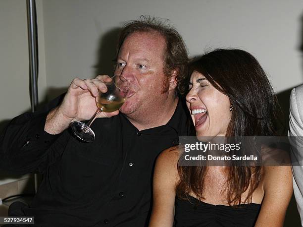 John Carabbino and Estee Stanley during Chanel Sublimage Dinner at The Terrace at the Sunset Tower Hotel in West Hollywood, California, United States.