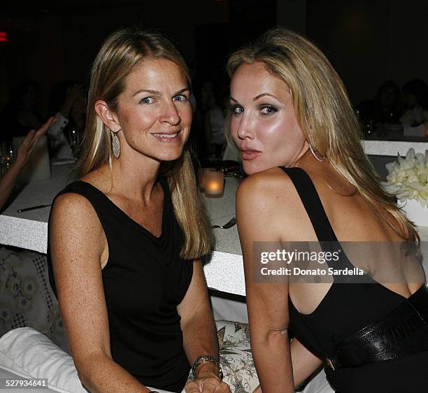 Crystal Lourd and Brooke Davenport during Chanel Sublimage Dinner at The Terrace at the Sunset Tower Hotel in West Hollywood, California, United...