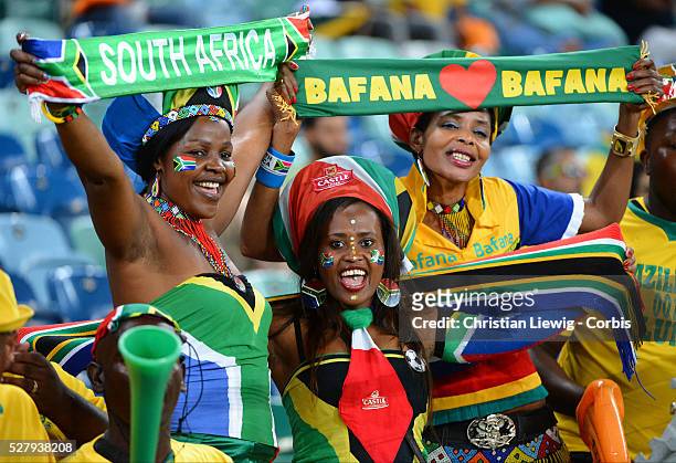 Fans during the 2013 Orange Africa Cup of Nations Quarter-Final soccer match, South Africa,sVs Mali at Moses Mabhida stadium, South Africa on...
