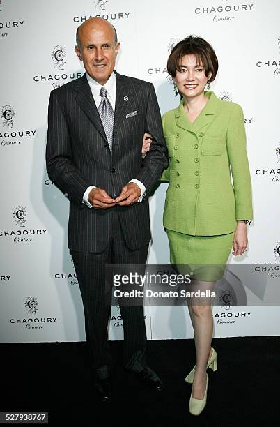 Sheriff Lee Baca and Carol Baca arrive at the debut of Chagoury Couture by designer Gilbert A. Chagoury held at the Pacific Design Center on April...