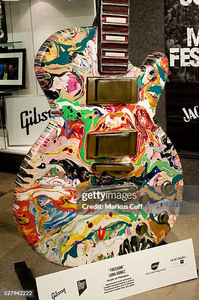 Artist Lana Gomez's 'Freedom' guitar art