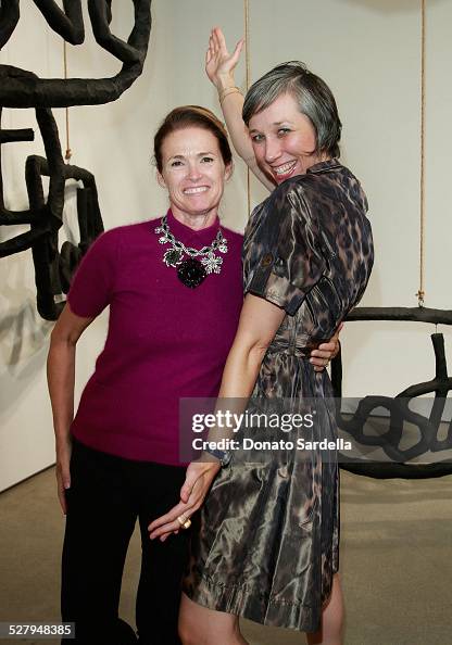Artist Alexandra Grant poses with Vogue west coast editor Lisa Love ...