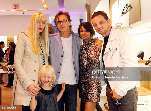 Model Kristy Hume, actor and musician Donovan Leitch and daughter, Keisha Chambers and actor Justin Chambers attend the Ferragamo event with Debi...