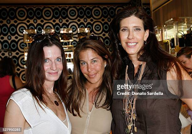 Rebecca Giles, Lyndie Benson and Liane Weintraub attend the Tory Burch Malibu Store Opening on June 7, 2009 in Malibu, California.