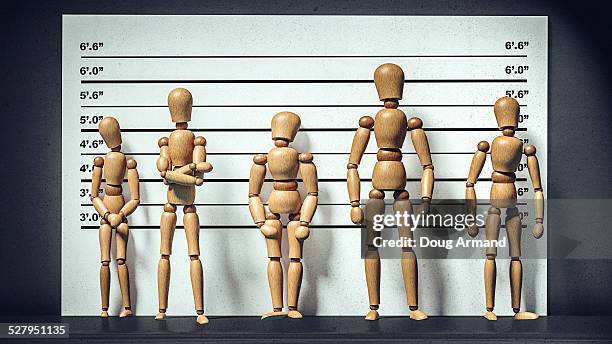 identity line up of artist mannequins - police line up stock-grafiken, -clipart, -cartoons und -symbole