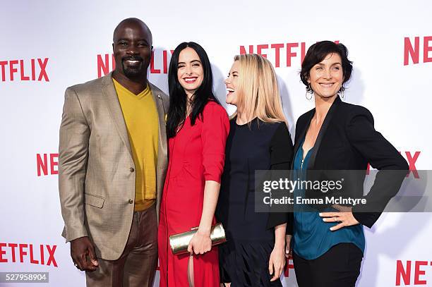 Actors Mike Colter, Krysten Ritter, Rachael Taylor, and Carrie-Anne Moss arrive at the Netflix original series "Marvel's Jessica Jones" FYC Screening...