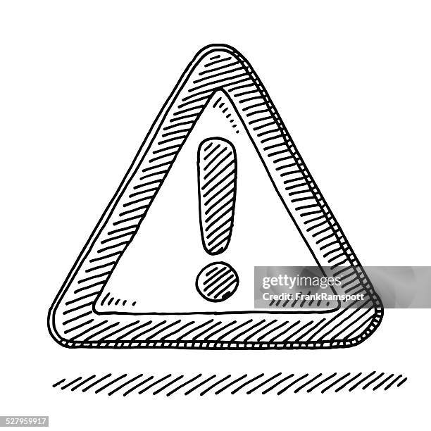 exclamation mark attention sign drawing - exclamation mark stock illustrations