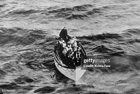 Titanic Survivors in Lifeboat