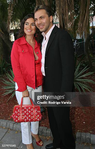 Valeria Liberman and Cristian Castro during 2005 Billboard Latin Music Awards and Conference - Rehersals - Day 2 at Miami Arena in Miami, Florida,...