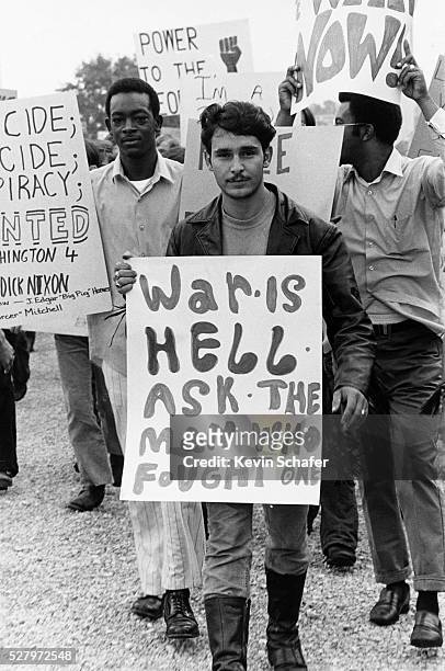 Active duty servicemen protest the Vietnam War at the military base.