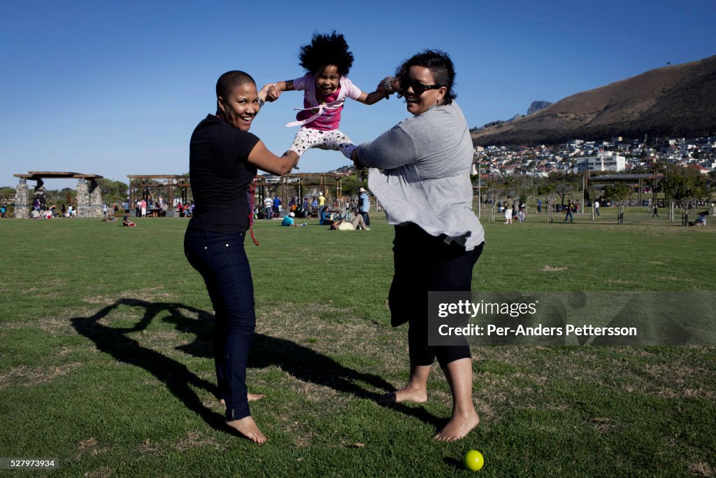 Lesbian couple with child in Cape Town, South Africa