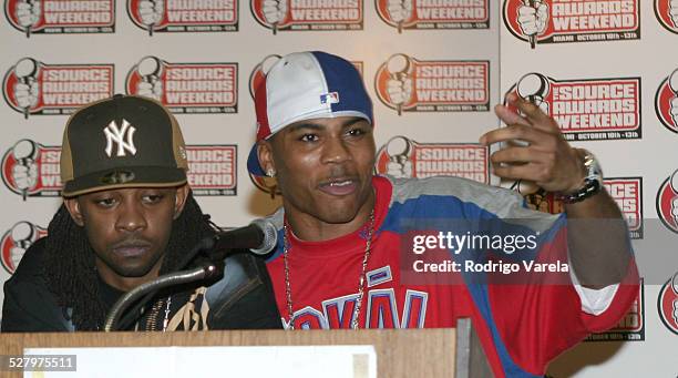 Murphy Lee and Nelly during The Source Hip-Hop Music Awards Pressroom at Miami Arena in Miami.