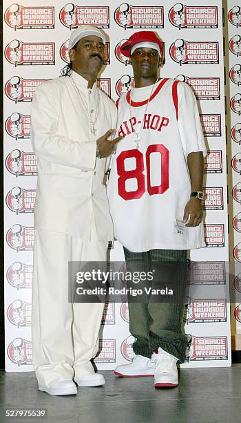 Kurtis Blow and his son during The Source Hip-Hop Music Awards Pressroom at Miami Arena in Miami.