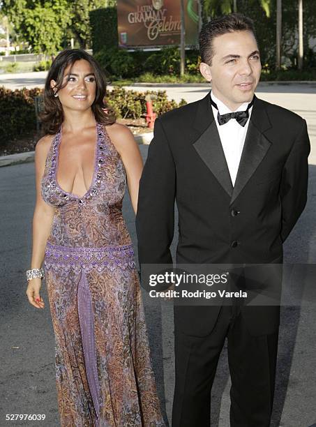 Valeria Liberman and Cristian Castro during The 7th Annual Latin GRAMMY Awards - Celebra Nuestra Musica - Arrivals at Univision Studios in Miami,...