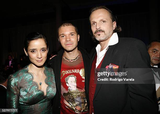 Julieta Venegas, Cabas and Miguel Bose during 2006 Latin Recording Academy Person of The Year Honoring Ricky Martin - Dinner at Sheraton Hotel in New...
