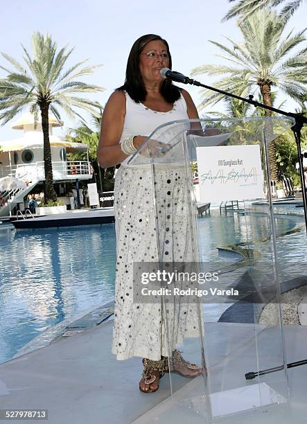 Fern Mallis during Sunglass Hut Swim Shows Miami Presented by LYCRA - Welcome Reception at Raleigh Hotel in Miami Beach, Florida, United States.