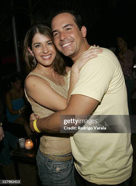 Claudia Garcia and Carlos Calderon during Mexican Artists Celebrate El Grito The Cry Of Independence at Opium Garden in Miami, Florida, United States.