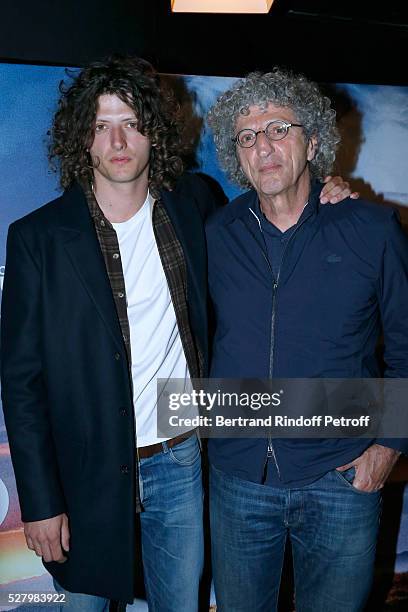 Director of the movie Elie Chouraqui and his son, actor of the movie Cesar Chouraqui attend the "L'origine de la violence" - Paris Premiere. Held at...