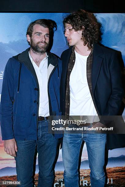 Actors of the movie Stanley Weber and Cesar Chouraqui attend the "L'origine de la violence" - Paris Premiere. Held at Cinema "Le Balzac" on May 03,...