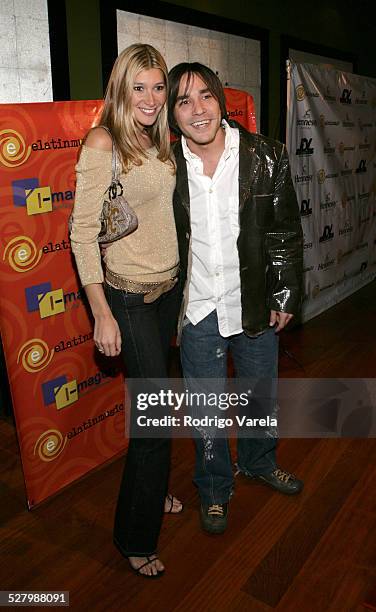 Paola Gaudeli and Hector Montaner during Elatinmusic Launching Party at Santo Restaurant in Miami Beach, Florida, United States.