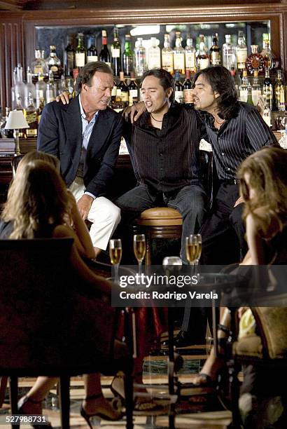 Julio Iglesias and Temerarios during Julio Iglesias and Temerarios Video Shoot at Biltmore Hotel in Miami, Florida, United States.