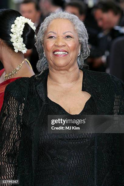 Author Toni Morrison attends the premiere for the film "Lemming" at Le Palais de Festival on the opening night of the 58th International Cannes Film...