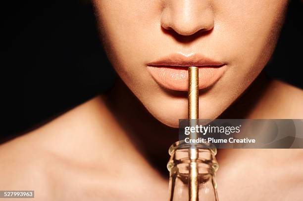 luxury beauty - straw lips stock pictures, royalty-free photos & images