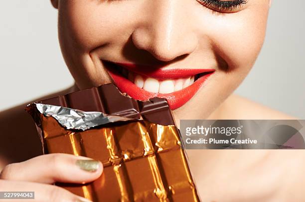 luxury beauty - chocolate foil stock-fotos und bilder