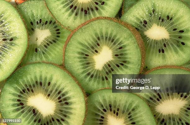 sliced kiwi fruit - kiwi fotografías e imágenes de stock