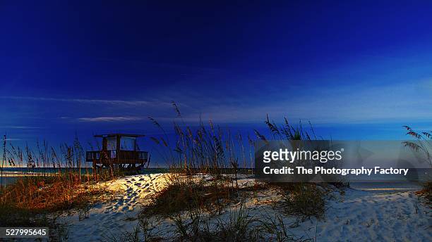 coquina beach lifeguard station - anna maria island stock pictures, royalty-free photos & images
