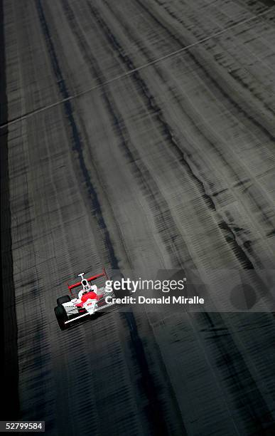 Sam Hornish, Jr. Drives Marlboro Team Penske Dallara Toyota during practice for the 89th Indianapolis 500-Mile Race on May 11, 2005 at the...