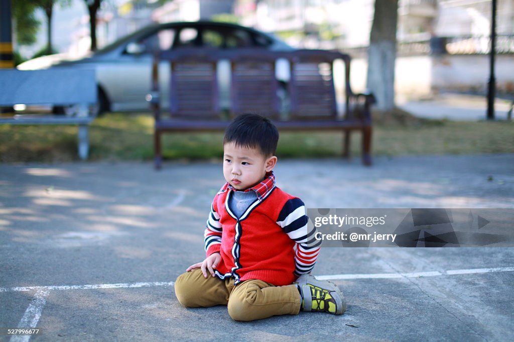 Thoughtful young boy