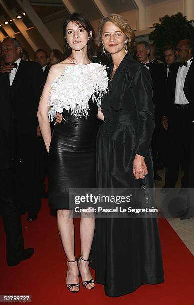 Actresses Charlotte Gainsbourg and Charlotte Rampling attend the 58th International Cannes Film Festival opening night gala at the Palais on May 11,...