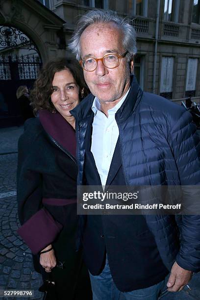 Editors Olivier Orban with his wife Christine Orban attend the "L'origine de la violence" - Paris Premiere. Held at Cinema "Le Balzac" on May 03,...