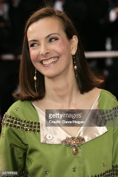 French actress Carole Bouquet attends the premiere for the film "Lemming" at Le Palais de Festival on the opening night of the 58th International...
