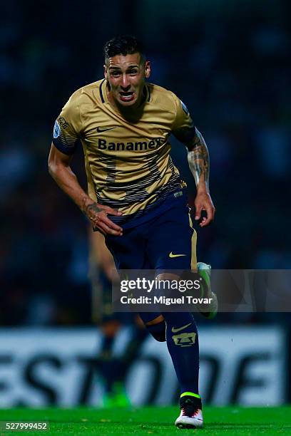 Ismael Sosa of Pumas celebrates after scoring the second goal of his team during the match between Pumas UNAM and Deportivo Tachira as part of the...