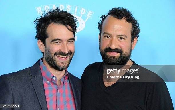 Actors Jay Duplass and Steve Zissis attend the premiere of Roadside Attractions' 'Love And Friendship' at Directors Guild of America on May 3, 2016...