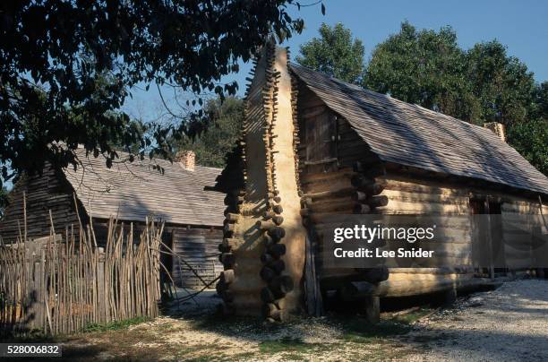 slave quarters at the carter's grove plantation, williamsburg, virginia - slave quarters stock pictures, royalty-free photos & images