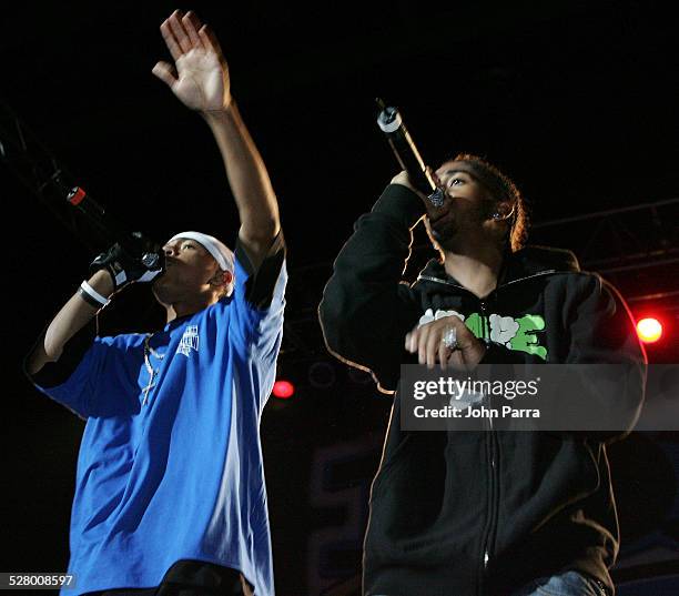 Bow Wow and Omarion during 103.5 The Beat Down Concert 2005 in Coral Gables, Florida, United States.