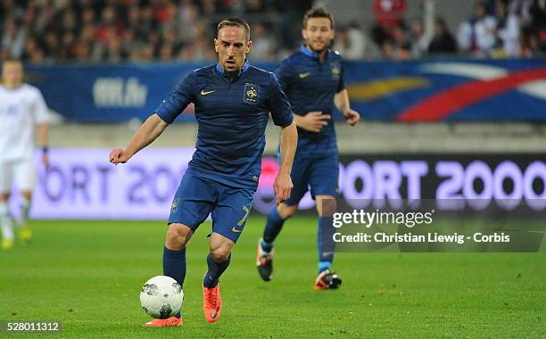 France's Franck Ribery during an International Friendly soccer match, France Vs Estonia at MMArena stadium in Le Mans, France, on June 5, 2012....