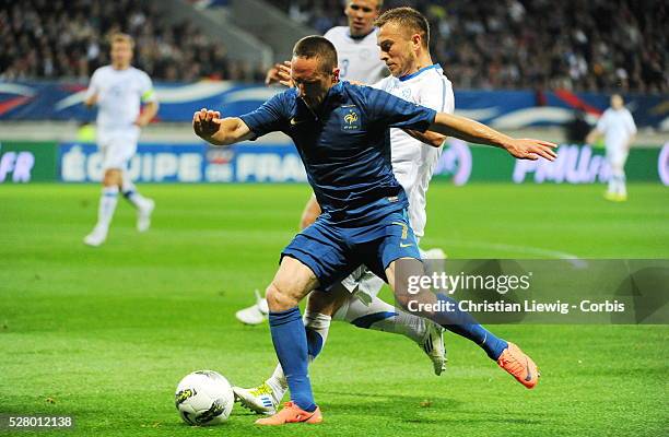 France's Franck Ribery during an International Friendly soccer match, France Vs Estonia at MMArena stadium in Le Mans, France, on June 5, 2012....
