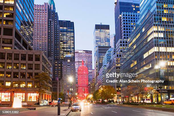 view of boulevard park avenue, manhattan, new york city, new york state, usa - park avenue stock pictures, royalty-free photos & images