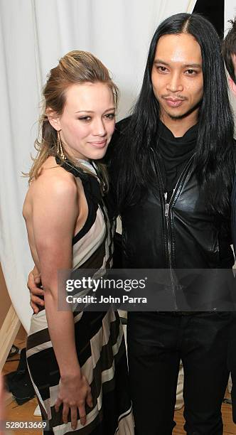 Hilary Duff, Designer Zaldy during Olympus Fashion Week Fall 2006 - Zaldy - Front Row at Bryant Park in New York City, New York, United States.